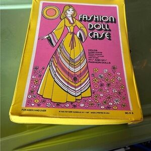 Vintage Fashion Doll Case - Yellow & Hot Pink Graphic